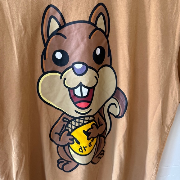 Drew House Sherman Squirrel Brown Graphic T-Shirt - Picture 2 of 10